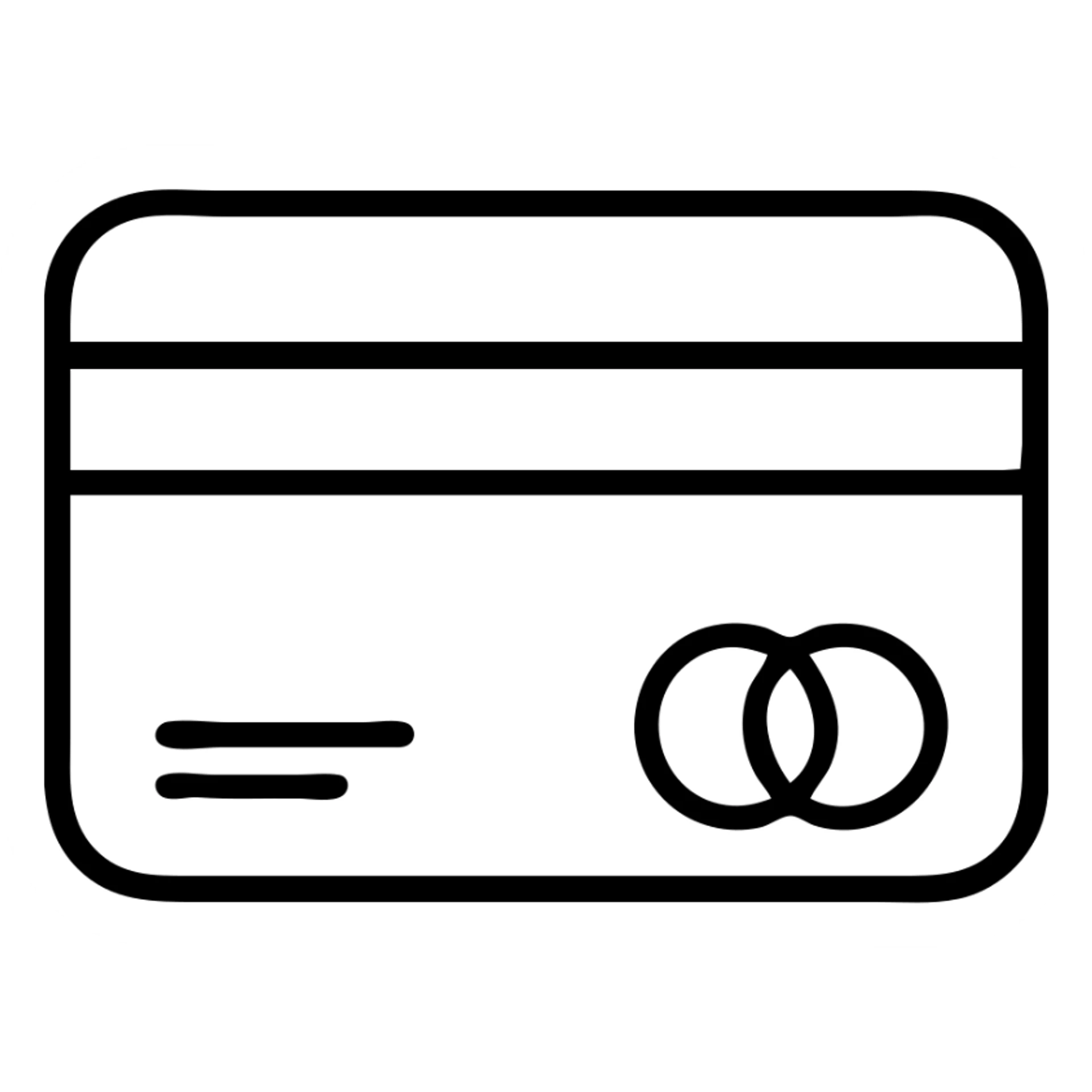 minimalist outline icon of a credit card, finance theme sticker
