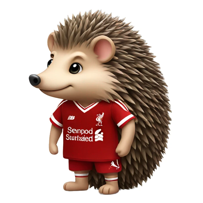 Hedgehog wearing Liverpool jersey  sticker