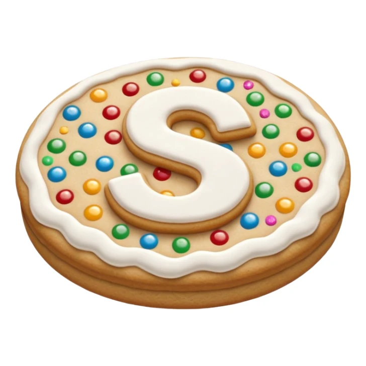 Christmas cookies with white "S" logo sticker