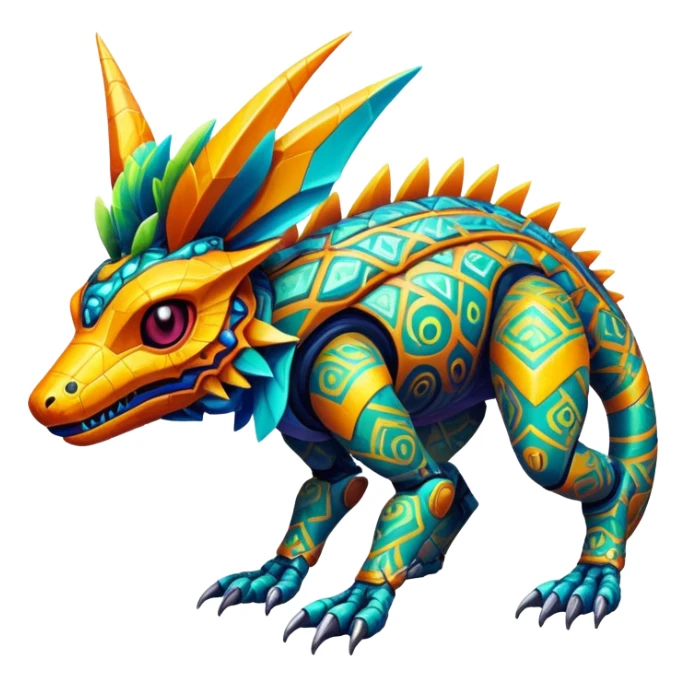  exotic tropical cyber-Protogen-Fakémon-Vernid-creature sticker