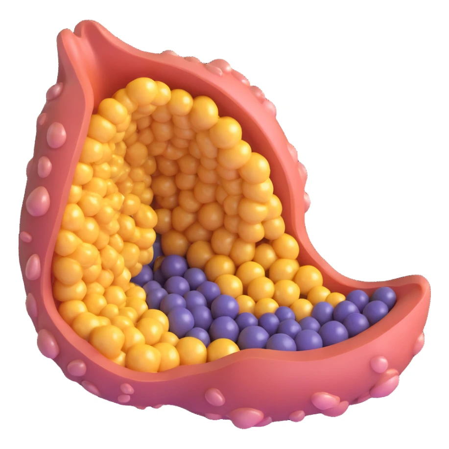 3D scientific diagram of a biomembrane cutaway view showing double phospholipid layer, embedded proteins, surface carbohydrates, realistic lighting, educational clarity sticker