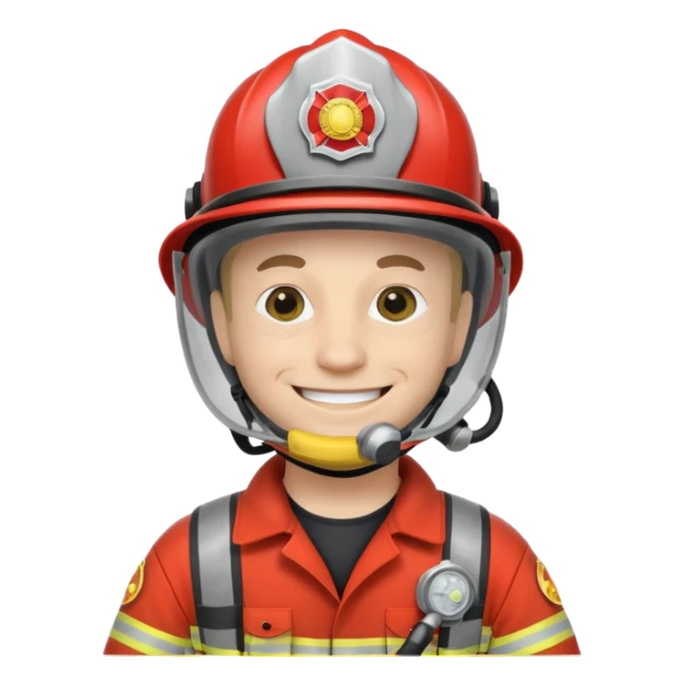 Firefighter with white respiratory protection sticker