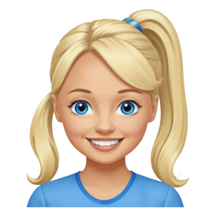 Emma Bunton with blue eyes, ponytail hair sticker