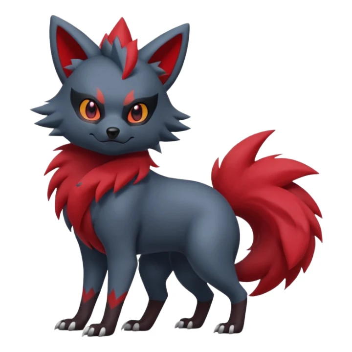 Zorua-Zoroark-Poochyena-Fakémon-hybrid-creature (full body)  sticker