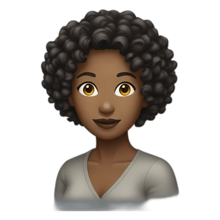 Beautiful black woman with short curly hair sticker