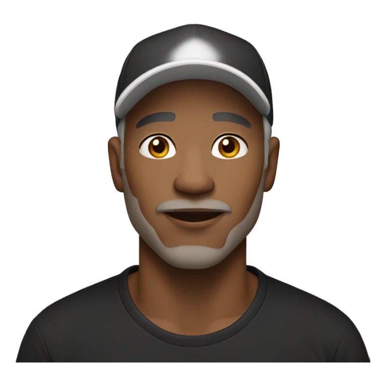 man with white cap, light skin tone, black t-shirt, middle age sticker