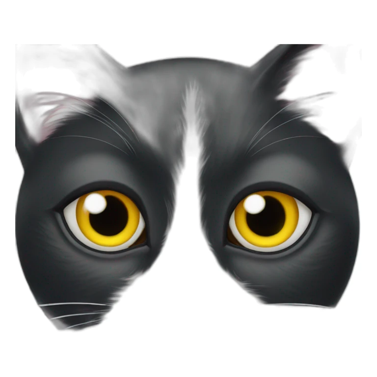 Black and white cat with three eyes sticker