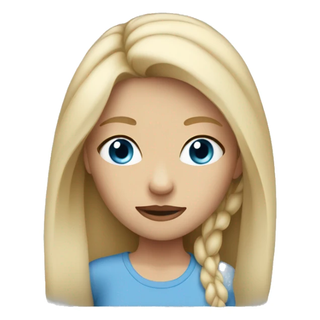 girl with blonde hair and grey/blue eyes with one eye twitching sticker