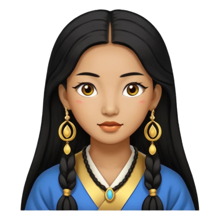 ancient korean woman with earrring sticker