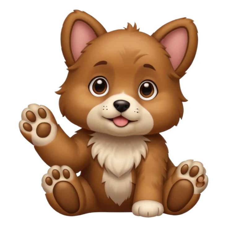 puppy with paws up that tried sticker