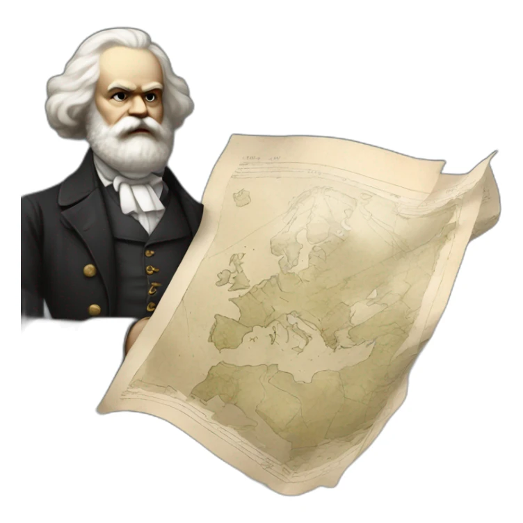 karl marx holding ghost casper a map of Europe sticker