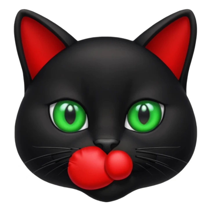 Black cat with a red glove in his mouth sticker
