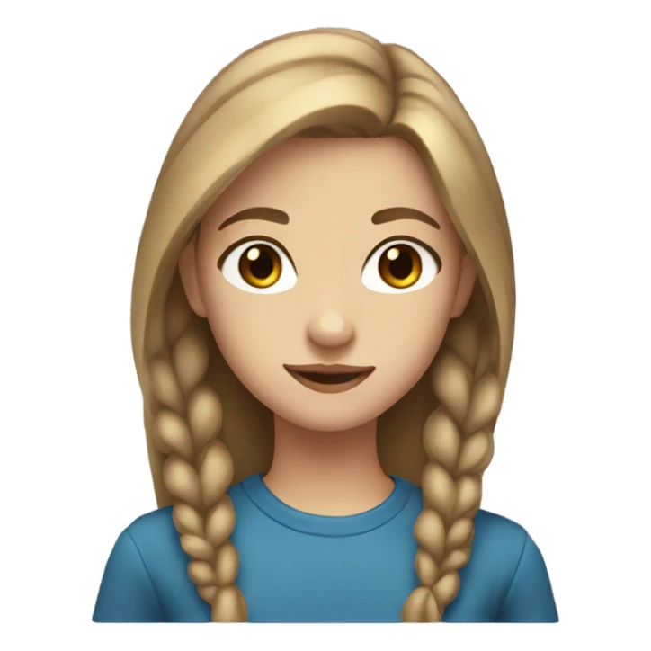 Girl 15 years old blue eyes light brown hair  sticker