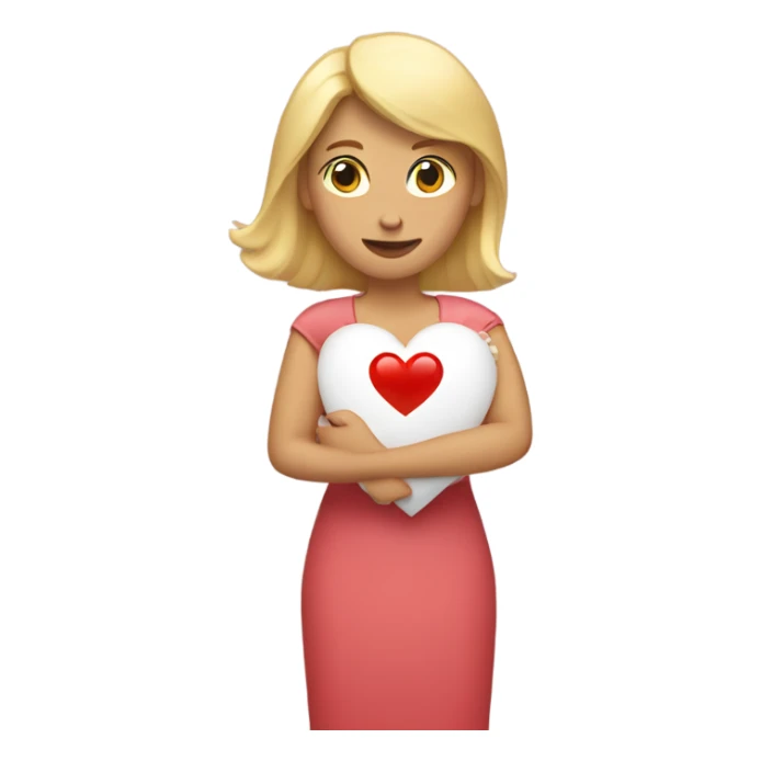 Blonde Mother holds her  big heart in her arm sticker