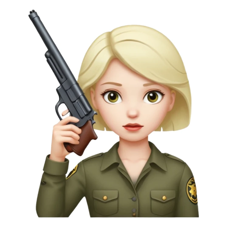 Girl pointing a gun at her head sticker