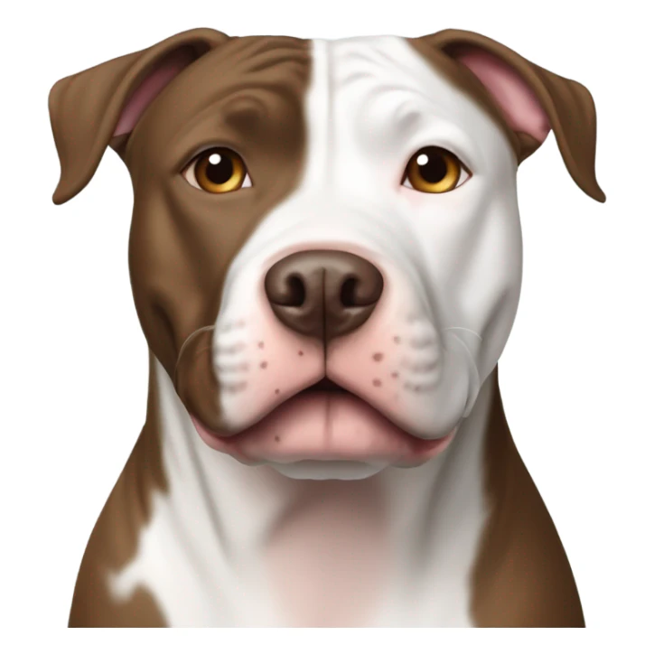 brown and white pit bull terrier blue eyes sticker