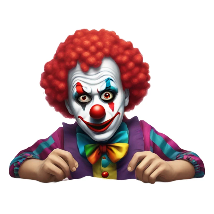 Sad emoji clown loses money at casino sticker