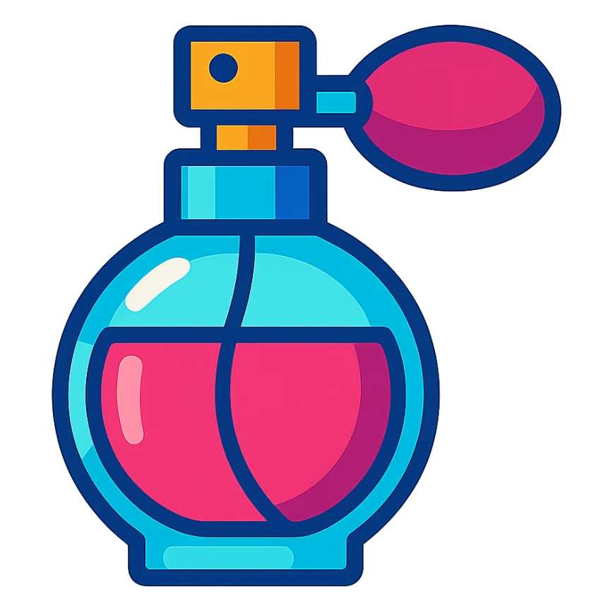vibrant toon style perfume bottle sticker