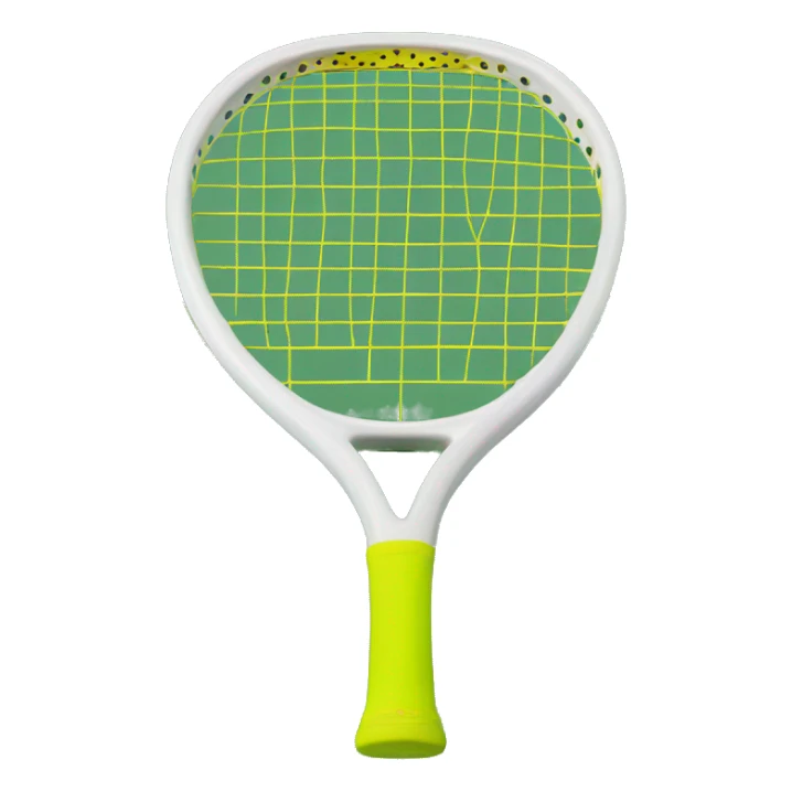 teardrop squash racquet in green with yellow handle sticker