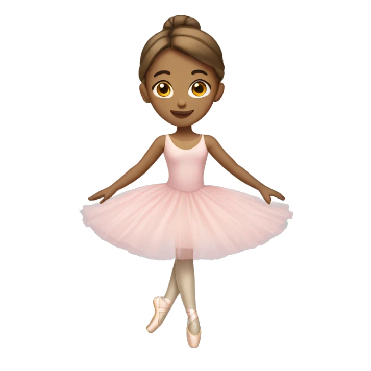 Ballerina with brown hair and light skin doing allegro sticker