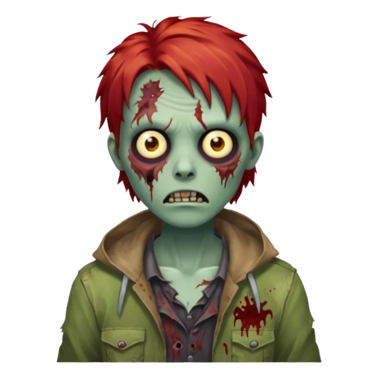 Zombie ponda red hair  sticker