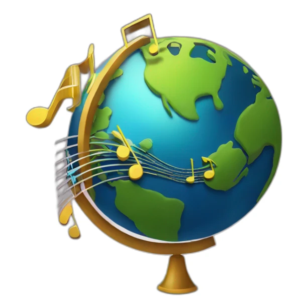 Globe with Music festival stage sticker