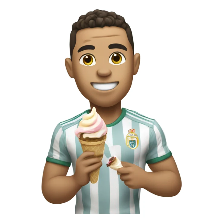 Ronaldo eating an ice cream sticker