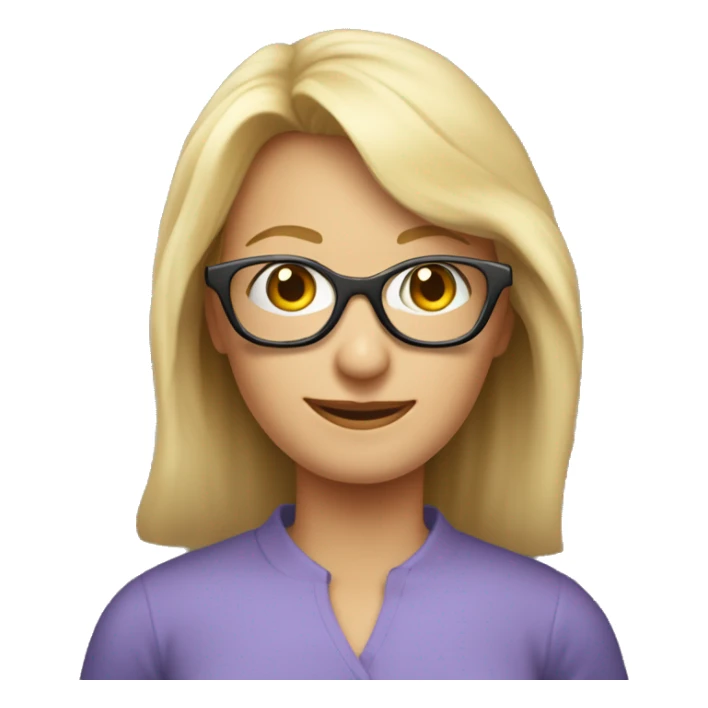 Foto mujer rubia de 58 años pelo lisocon gafas sticker