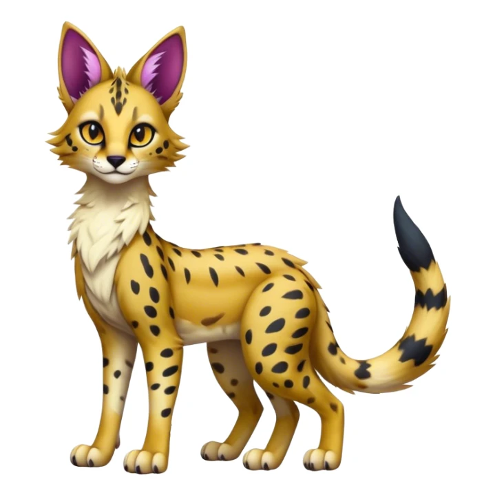 Epic Cute Colorful Dark Sergal-Serval-Vernid full body sticker
