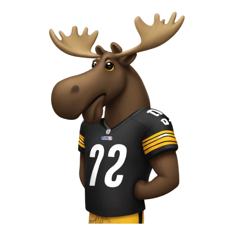 Moose in a Steelers jersey  sticker