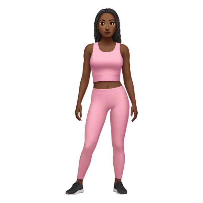pink crop top and leggings set no body sticker