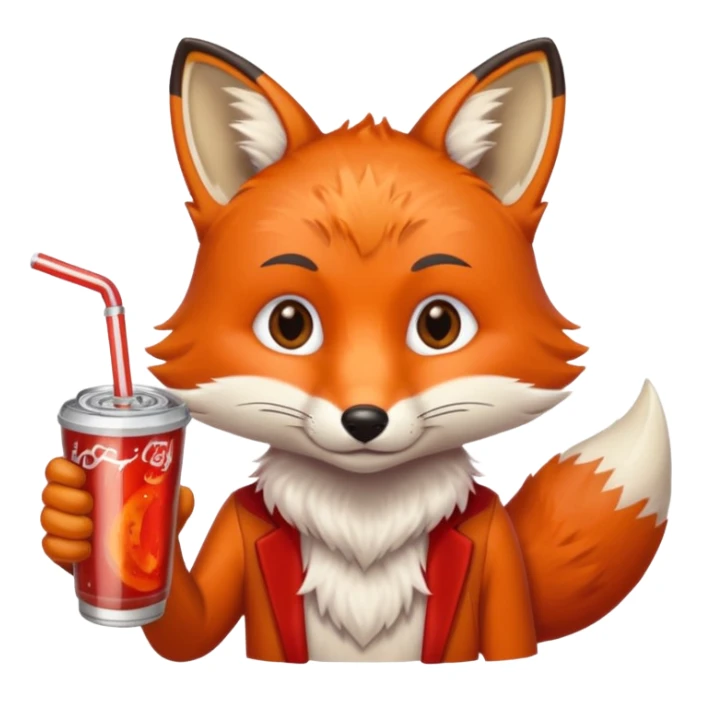 Fox whit a soda called soda pop sticker