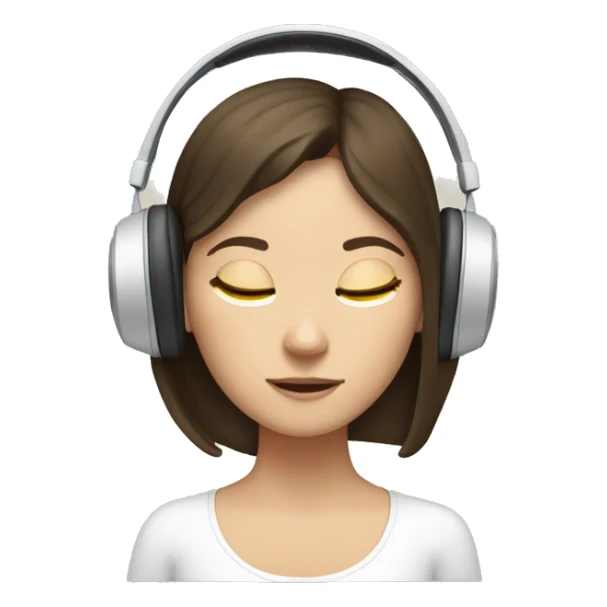 Brunette White girl, meditating with headphones on sticker