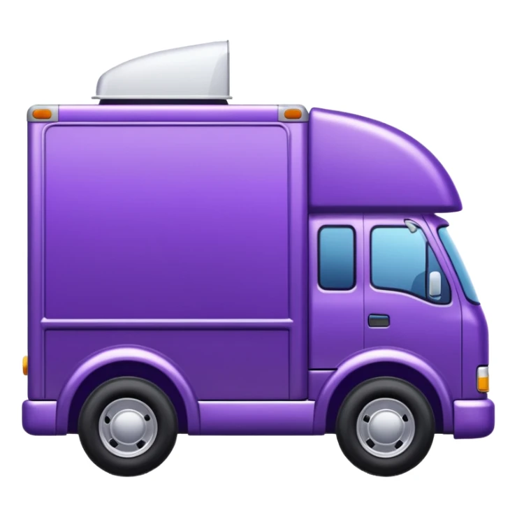 purple truck with a white trailer
 sticker