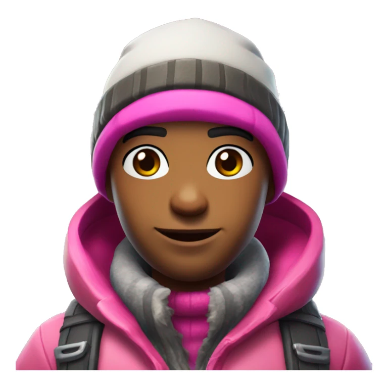 Fortnite Skin With Winter clothes in pink sticker