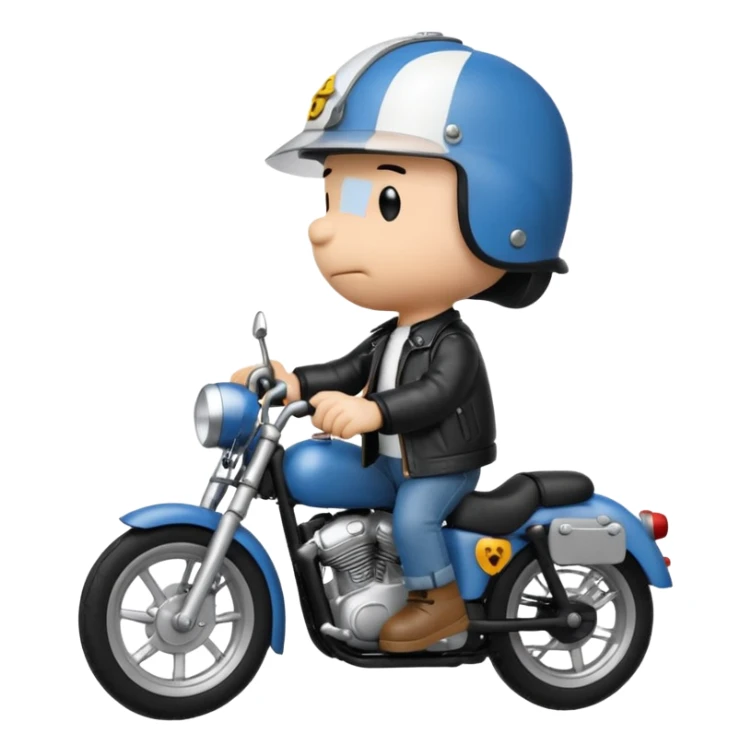snoopy com roupa de motoqueiro sticker
