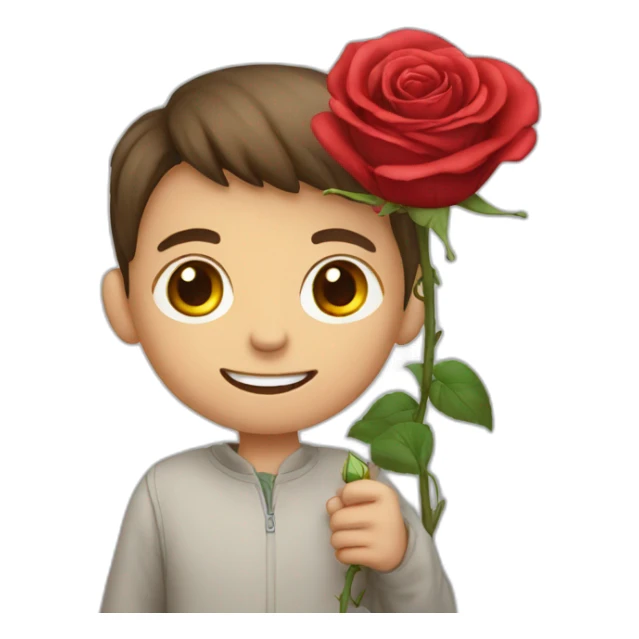 Boy with rose sticker