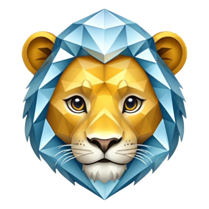 Lion made of diamond sticker