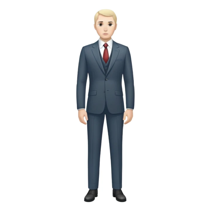 Russian man full length in suit photorealistic serious sticker