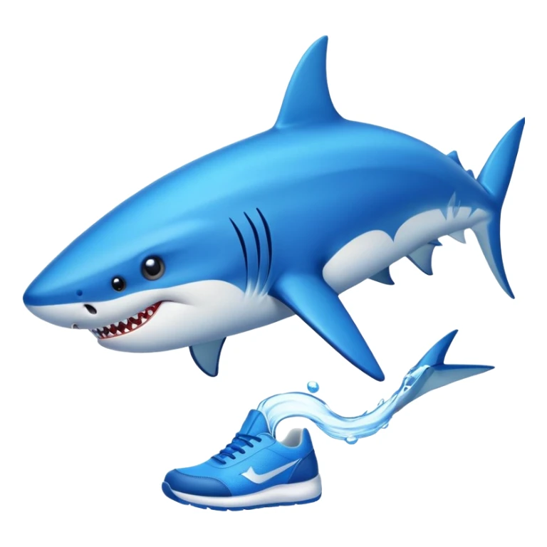 Tiburón con zapatillas azules sticker