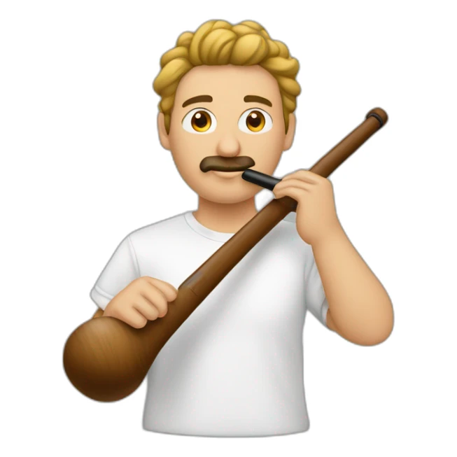 hombre blanco pelón gordo fumando pipa sticker