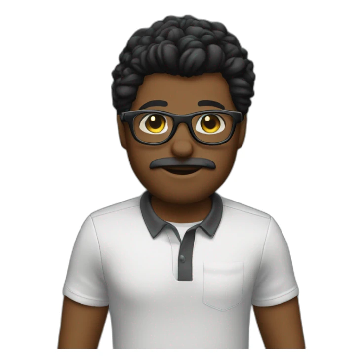 dj mixing cat hair and black glasses sticker