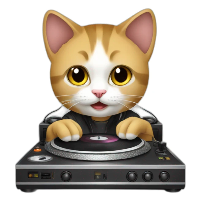 Dj kitten sticker