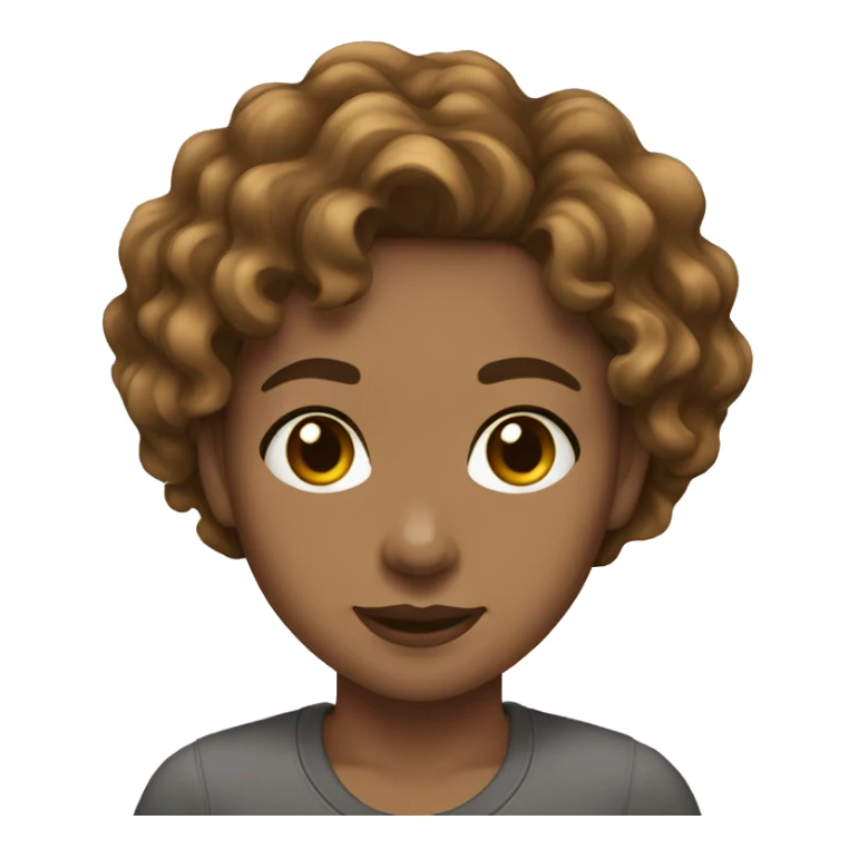 short wavy light brown hair lightskin girl sticker
