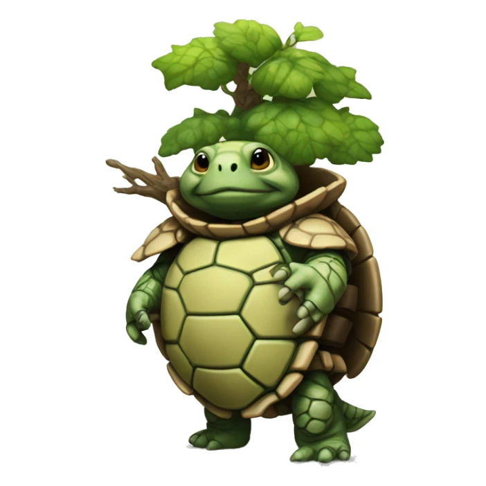 Humanoid Tortle Cleric with a small tree growing off of his shell. sticker