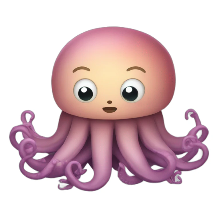 Cute kraken cute face eyes closed making yoga sticker