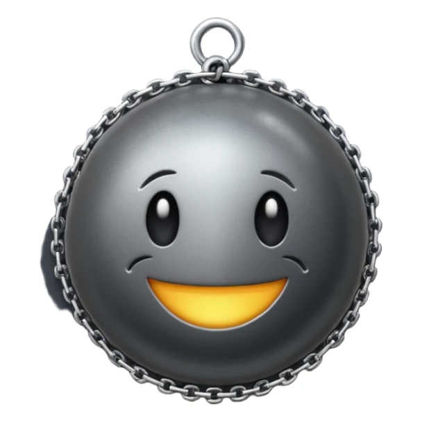 iPhone text message emoji size ball, and chain with spikes sticker