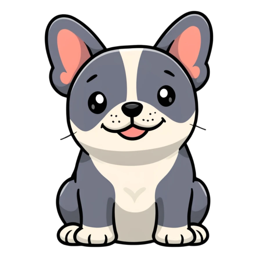 cute french bulldog smiling sticker