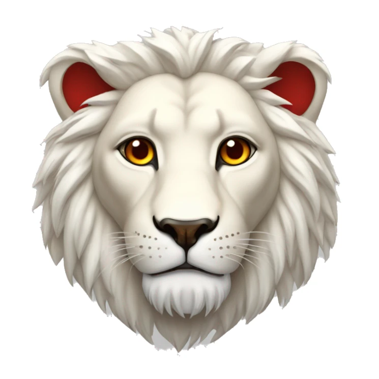 Lion blanc avec des yeux rouges sticker