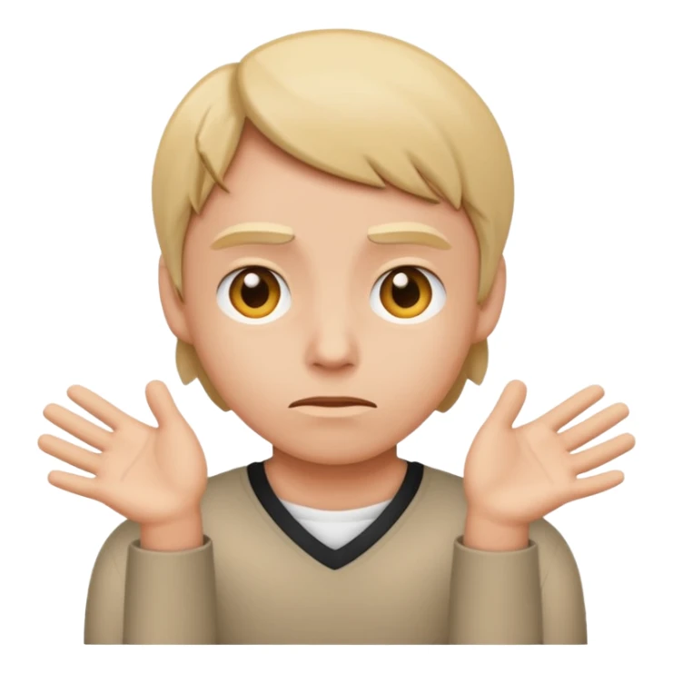 person shrugging with uncertain expression, representing unqualified lead in sales, simple and clear emoji style sticker